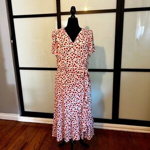 Talbots Romantic Blooms Faux Wrap Dress, Sz 18